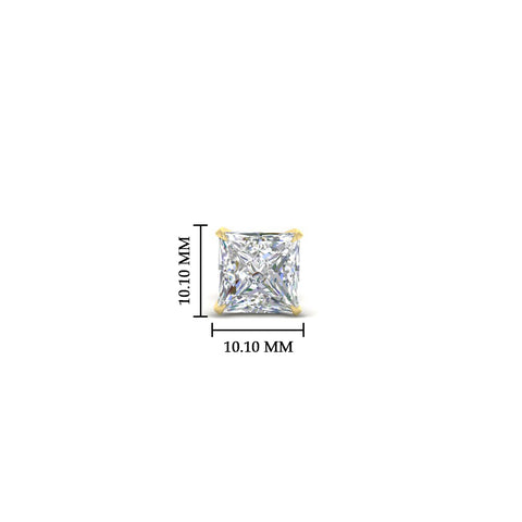 5 Carat Square Cut Mens Earring