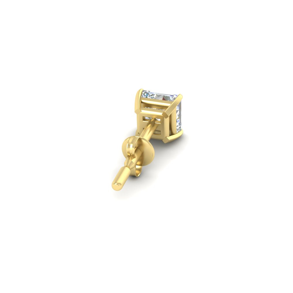 5 Carat Square Cut Mens Earring