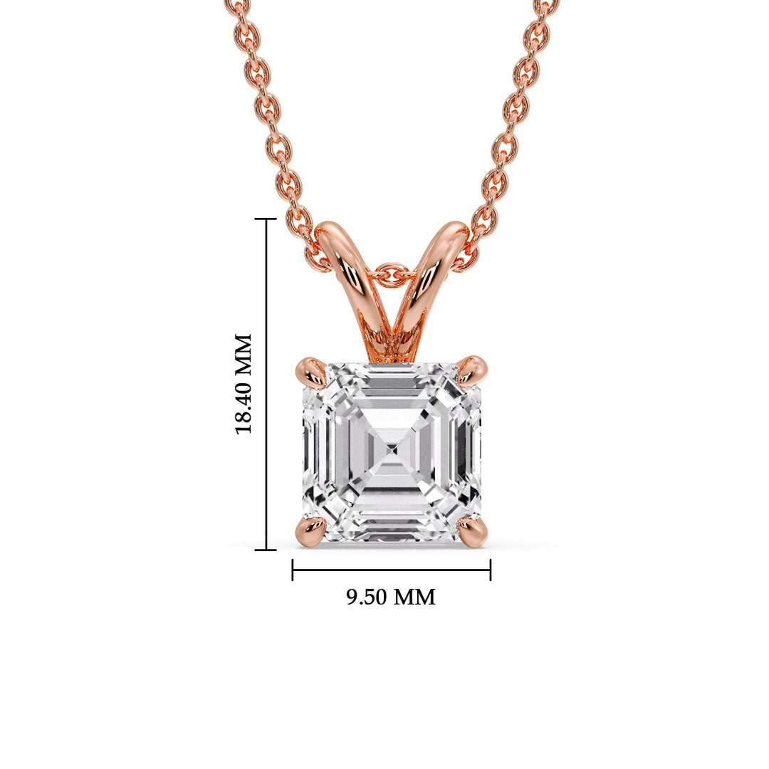 Asscher Cut Solitaire Pendant