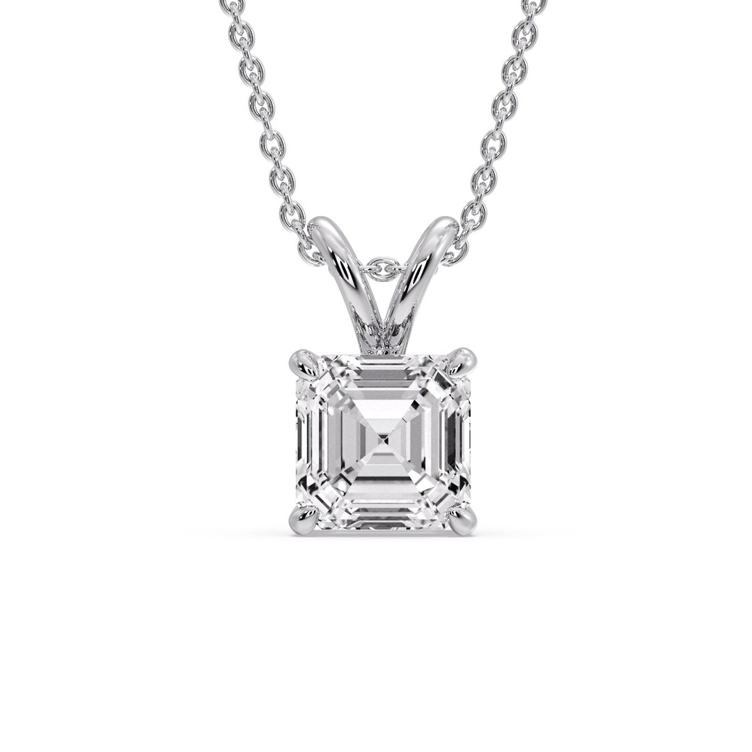 Asscher Cut Solitaire Pendant