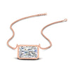 Load image into Gallery viewer, 5-ct-east-west-radiant-cut-bezel-diamond-pendant-in-rose-gold-fdpd11763rasleep-5.00ct-nl-rg.jpg
