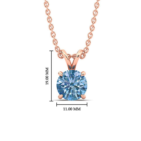 Fancy Lab Grown Round Colored Stone Diamond Pendant