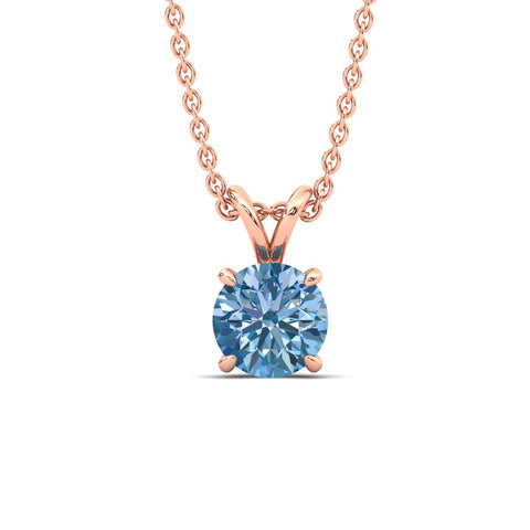 Fancy Lab Grown Round Colored Stone Diamond Pendant