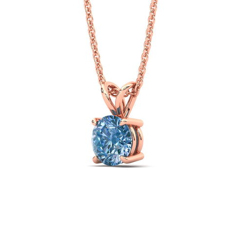 Fancy Lab Grown Round Colored Stone Diamond Pendant