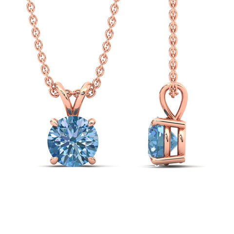 Fancy Lab Grown Round Colored Stone Diamond Pendant