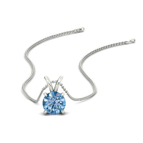 Fancy Lab Grown Round Colored Stone Diamond Pendant