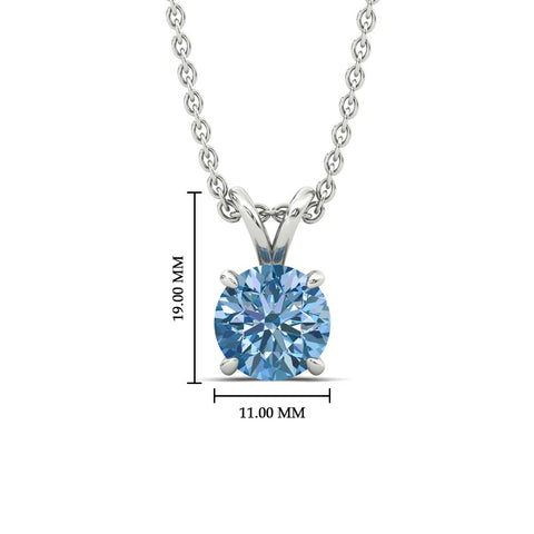 Fancy Lab Grown Round Colored Stone Diamond Pendant
