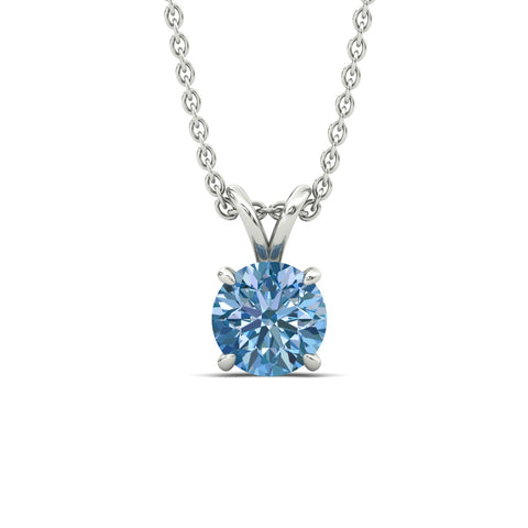 Fancy Lab Grown Round Colored Stone Diamond Pendant