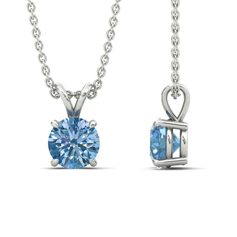 Fancy Lab Grown Round Colored Stone Diamond Pendant