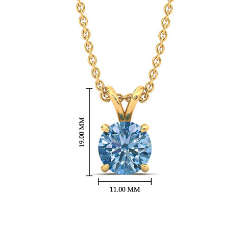 Fancy Lab Grown Round Colored Stone Diamond Pendant