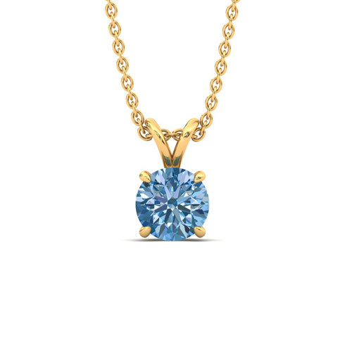 Fancy Lab Grown Round Colored Stone Diamond Pendant