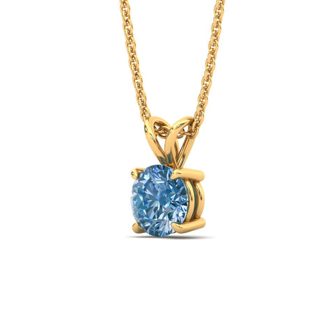 Fancy Lab Grown Round Colored Stone Diamond Pendant