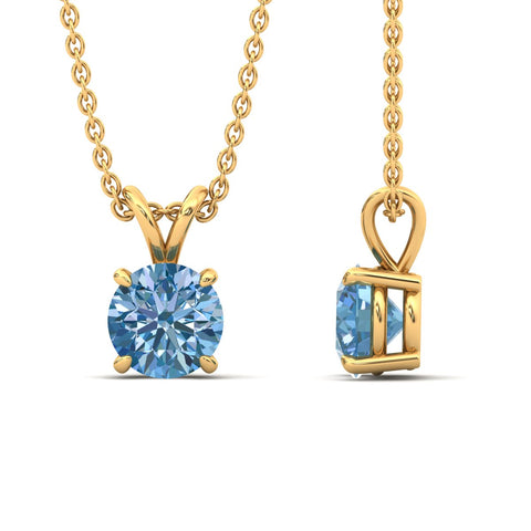 Fancy Lab Grown Round Colored Stone Diamond Pendant