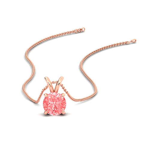 Fancy Lab Grown Round Colored Stone Diamond Pendant