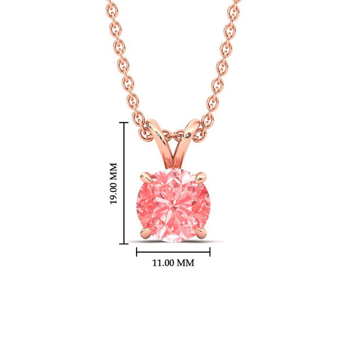 Fancy Lab Grown Round Colored Stone Diamond Pendant