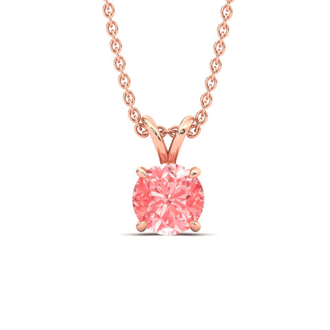 Fancy Lab Grown Round Colored Stone Diamond Pendant