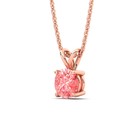 Fancy Lab Grown Round Colored Stone Diamond Pendant