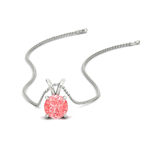 Fancy Lab Grown Round Colored Stone Diamond Pendant