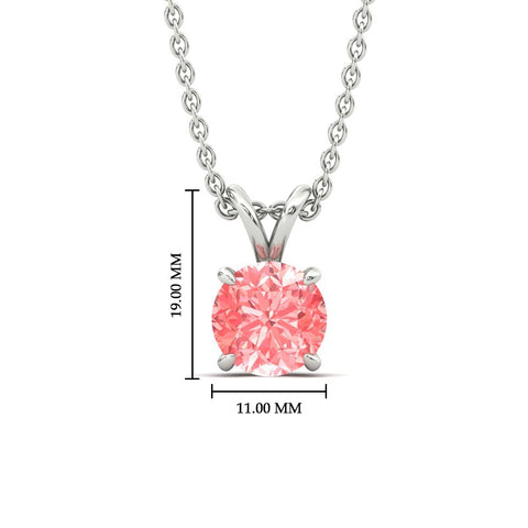 Fancy Lab Grown Round Colored Stone Diamond Pendant