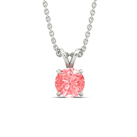Fancy Lab Grown Round Colored Stone Diamond Pendant