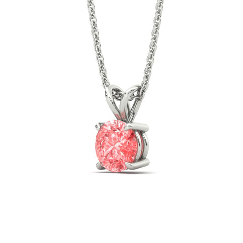Fancy Lab Grown Round Colored Stone Diamond Pendant