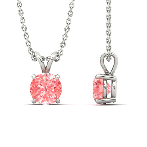 Fancy Lab Grown Round Colored Stone Diamond Pendant
