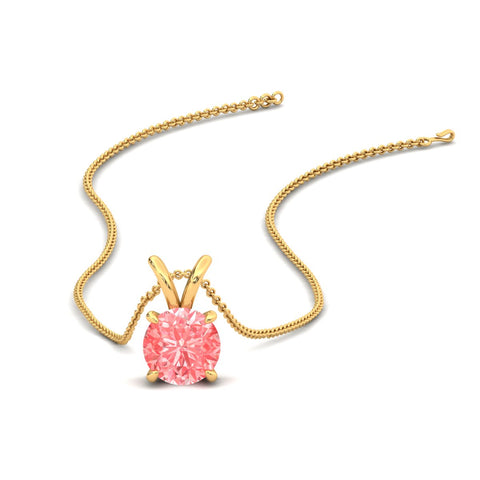 Fancy Lab Grown Round Colored Stone Diamond Pendant