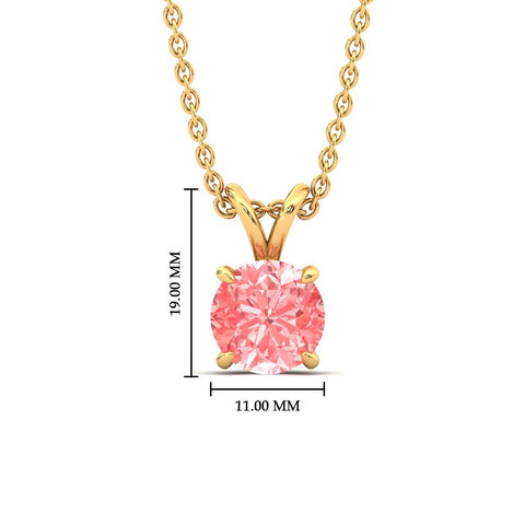 Fancy Lab Grown Round Colored Stone Diamond Pendant