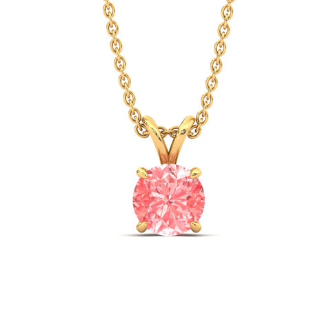 Fancy Lab Grown Round Colored Stone Diamond Pendant
