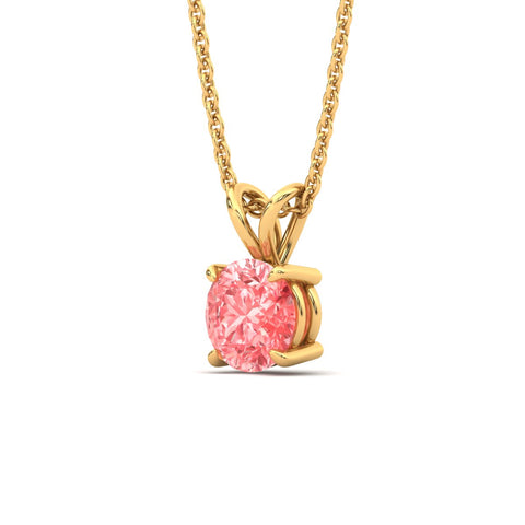 Fancy Lab Grown Round Colored Stone Diamond Pendant