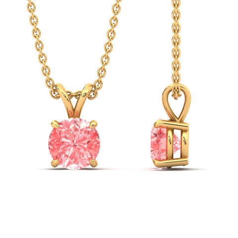 Fancy Lab Grown Round Colored Stone Diamond Pendant