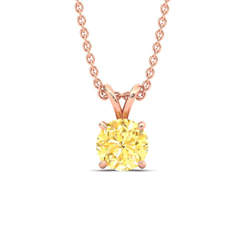 Fancy Lab Grown Round Colored Stone Diamond Pendant
