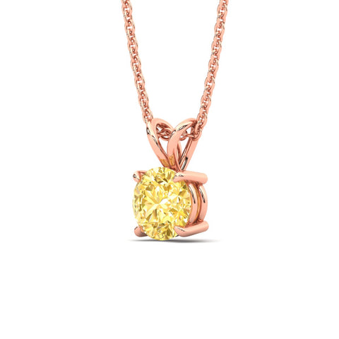Fancy Lab Grown Round Colored Stone Diamond Pendant
