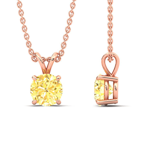 Fancy Lab Grown Round Colored Stone Diamond Pendant