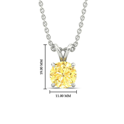Fancy Lab Grown Round Colored Stone Diamond Pendant