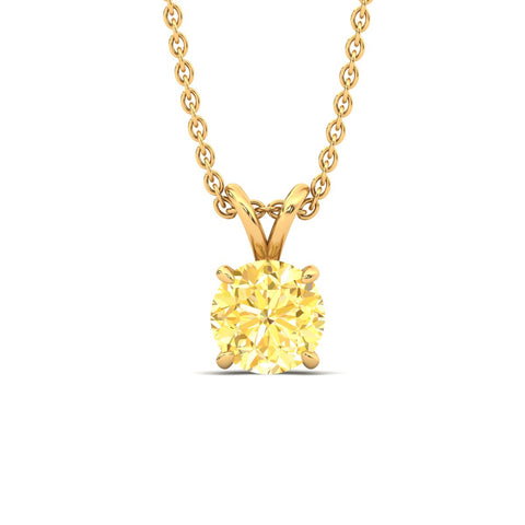 Fancy Lab Grown Round Colored Stone Diamond Pendant