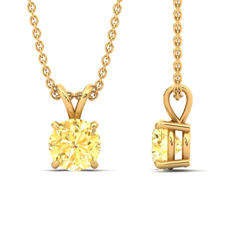 Fancy Lab Grown Round Colored Stone Diamond Pendant