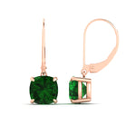 Load image into Gallery viewer, 5-ct-leverback-cushion-cut-emerald-drop-earrings-in-rose-gold-fdear11236cugemgrangle4-5.00ct-nl-rg.jpg?v=1765359813