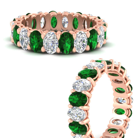 5-ct-oval-diamond-basket-prong-eternity-band-with-emerald-in-rose-gold-fdewb8324ovgemgrangle3-5.00x3.50mm-nl-rg