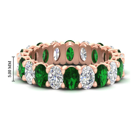 5-ct-oval-diamond-basket-prong-eternity-band-with-emerald-in-rose-gold-fdewb8324ovgemgrsleep-5.00x3.50mm-nl-rg-hw