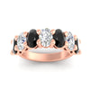 Load image into Gallery viewer, 5-ct-oval-seven-stone-black-diamond-anniversary-band-for-women-in-rose-gold-fdwb8008ovblackangle5-5.00ct-nl-rg.jpg