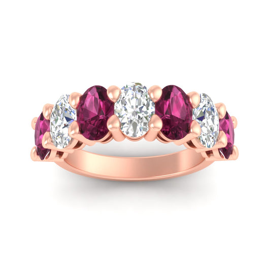 5 Carat Seven Stone Oval Shaped Women Anniversary Band