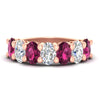 Load image into Gallery viewer, 5-ct-oval-seven-stone-pink-sapphire-anniversary-band-for-women-in-rose-gold-fdwb8008ovgsadrpisleep-5.00ct-nl-rg.jpg