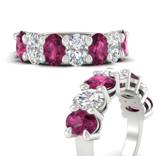 5 Carat Seven Stone Oval Shaped Women Anniversary Band