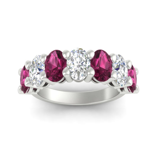 5 Carat Seven Stone Oval Shaped Women Anniversary Band