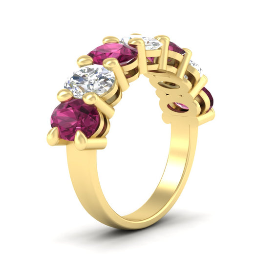5 Carat Seven Stone Oval Shaped Women Anniversary Band