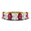 Load image into Gallery viewer, 5-ct-oval-seven-stone-pink-sapphire-anniversary-band-for-women-in-yellow-gold-fdwb8008ovgsadrpisleep-5.00ct-nl-yg.jpg