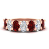 Load image into Gallery viewer, 5-ct-oval-seven-stone-ruby-anniversary-band-for-women-in-rose-gold-fdwb8008ovgrudrsleep-5.00ct-nl-rg.jpg