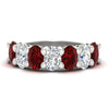 Load image into Gallery viewer, 5-ct-oval-seven-stone-ruby-anniversary-band-for-women-in-white-gold-fdwb8008ovgrudrsleep-5.00ct-nl-wg.jpg