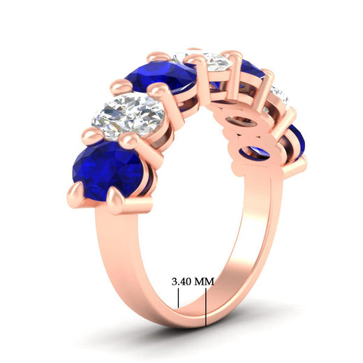 5 Carat Seven Stone Oval Shaped Women Anniversary Band
